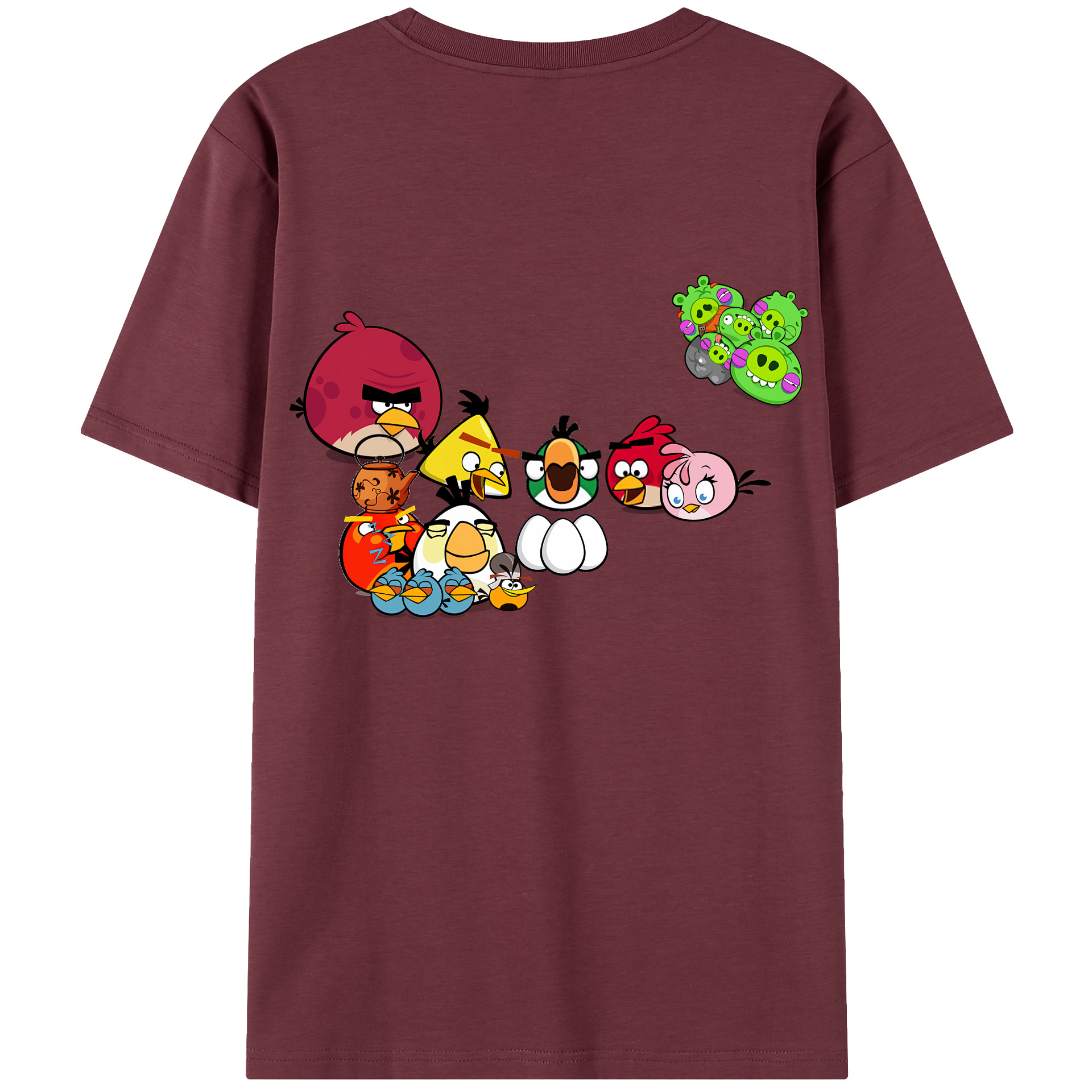 （画像用） Angry Birds アングリーバード 綿100％半袖Tシャツ（背面プリント）